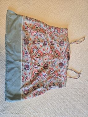 Comptoir Des Cotonniers Printed Shell Top - Mint, Coral & Navy